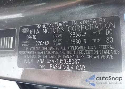 2011 Kia Forte Ex из США, поврежденный, VIN KNAFU5A21B5328087